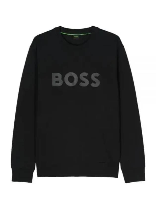 Logo Printed Cotton Sweatshirt Black - HUGO BOSS - BALAAN 2