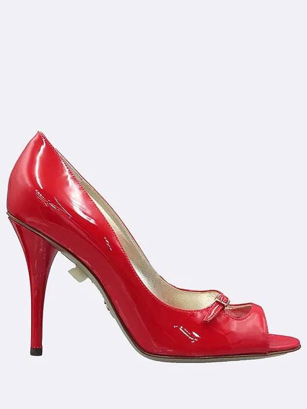 7592 Red color enamel open toe pumps women s shoes 240MM - DOLCE&GABBANA - BALAAN 4