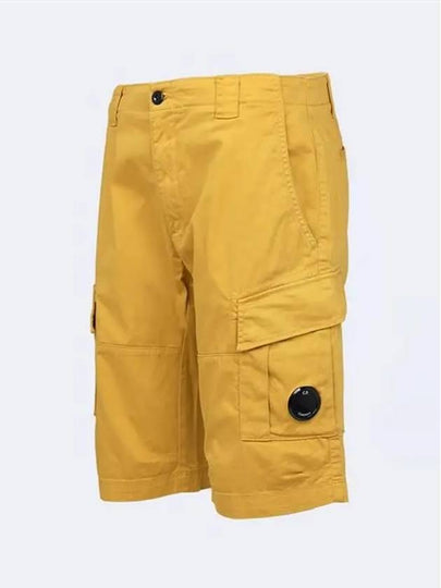 Lens Wappen Stretch Satin Cargo Shorts Yellow - CP COMPANY - BALAAN 2