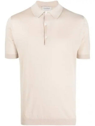 Adrian Cotton Polo Shirt Almond - JOHN SMEDLEY - BALAAN 1