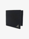 Triangle Logo Saffiano Half Wallet Black - PRADA - BALAAN 3