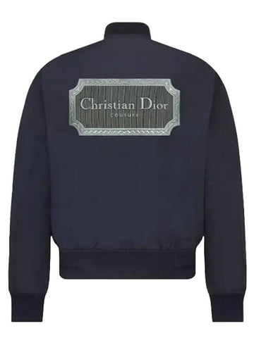 Couture Back Logo Bomber Jacket Navy - DIOR - BALAAN 1