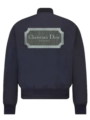 Couture Back Logo Bomber Jacket Navy - DIOR - BALAAN 1