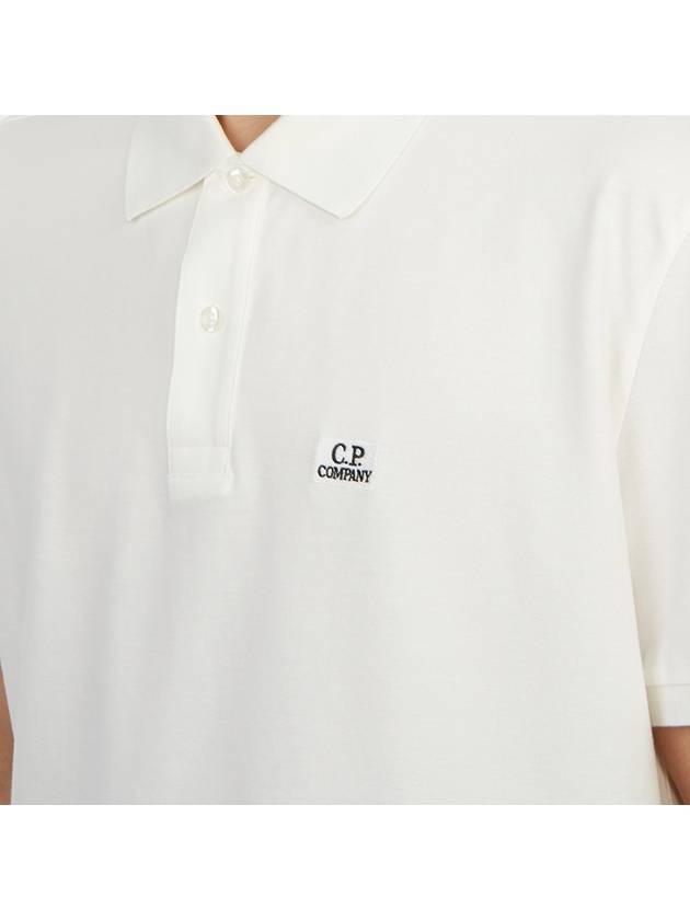 Stretch Piquet Regular Polo Shirt White - CP COMPANY - BALAAN 7