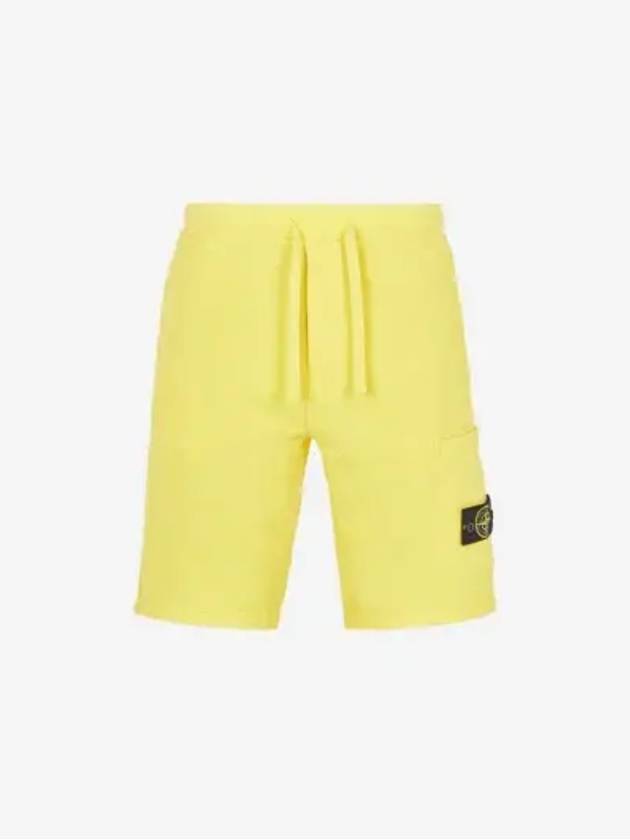 Wappen Patch Pocket Drawstring Shorts Yellow - STONE ISLAND - BALAAN 3