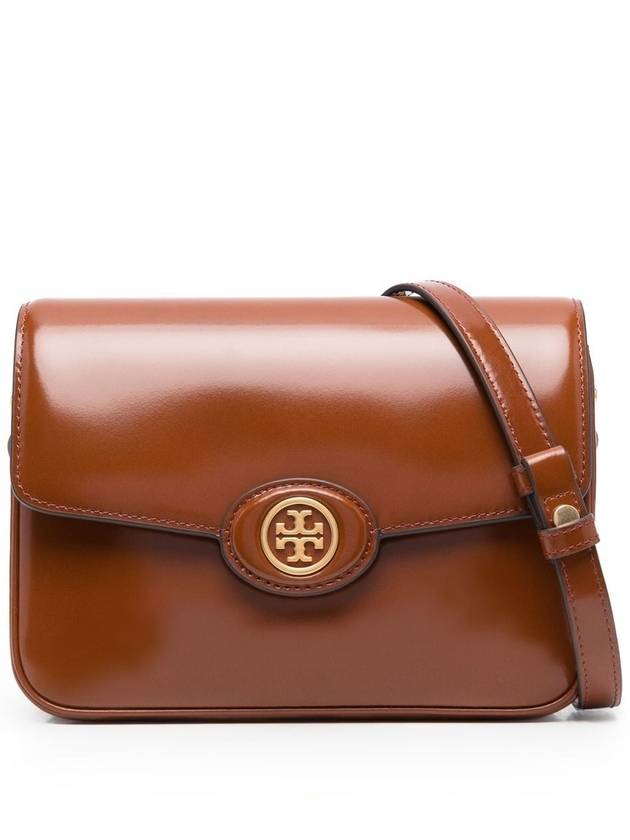 Robinson Spazzolato Convertible Logo Shoulder Bag Marone - TORY BURCH - BALAAN 2