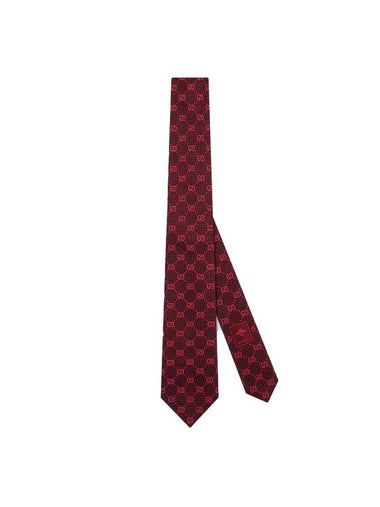 GG Silk Jacquard Tie Bordeaux - GUCCI - BALAAN 1