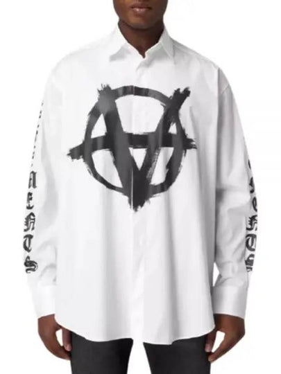 Logo Cotton Long-Sleeve Shirt White - VETEMENTS - BALAAN 2