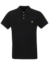 Men's Logo Patch Short Sleeve Polo Shirt Black - MOOSE KNUCKLES - BALAAN 1