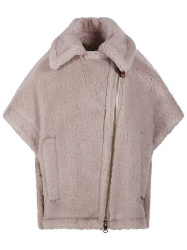 Zip-Up Short-Sleeve Cape Beige - MAX MARA - BALAAN 1