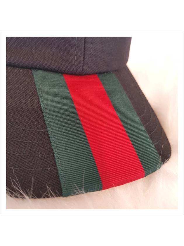 Web Canvas Base Ball Cap Black - GUCCI - BALAAN 5