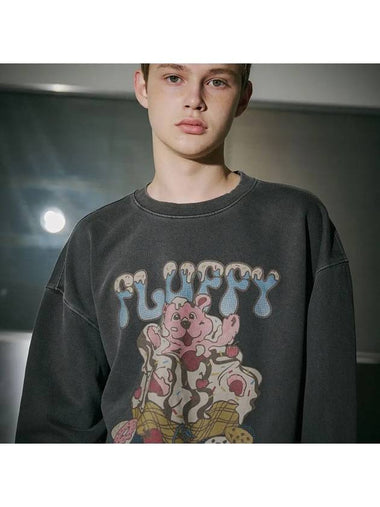 Fluffy Bear Pigment Sweatshirt Smoke Black - CPGN STUDIO - BALAAN 1