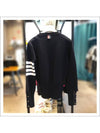 Milano Stitch Crewneck 4-Bar Cotton Crepe Knit Top Navy - THOM BROWNE - BALAAN 4