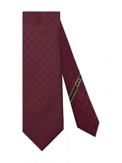 GG Pattern Silk Tie Burgundy - GUCCI - BALAAN 2