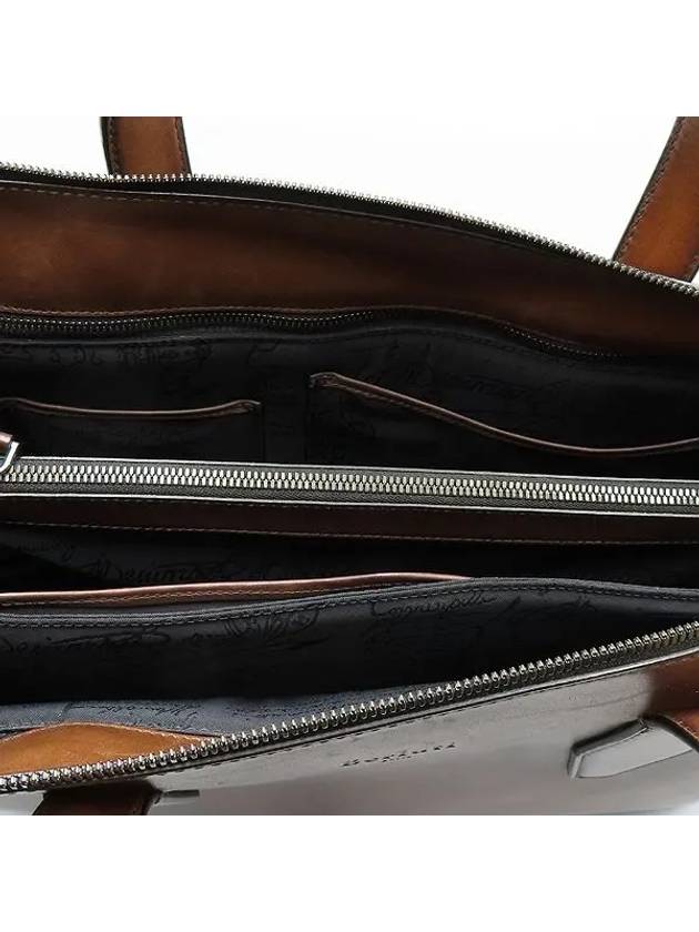 Perspective brown leather briefcase - BERLUTI - BALAAN 6