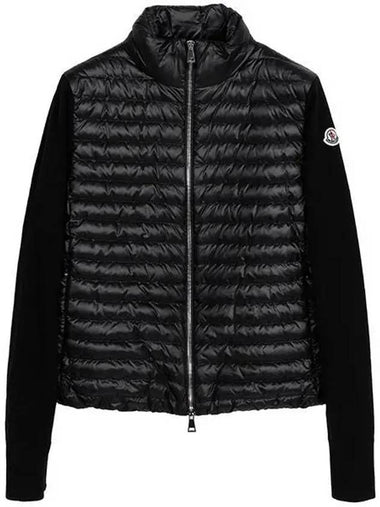 Black Knit Mix Goose Down Jacket 9B00024 M1131 999 1208804 - MONCLER - BALAAN 1