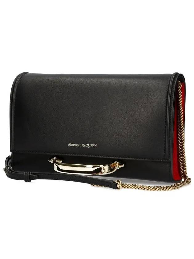 Logo Story Leather Chain Clutch Bag Black - ALEXANDER MCQUEEN - BALAAN 5