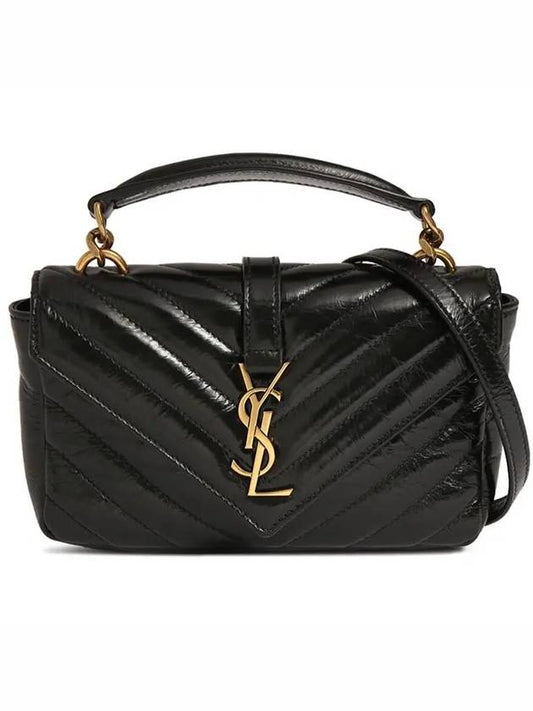 Applique Logo Quilted Calf Leather Tote Bag Black - SAINT LAURENT - BALAAN 2