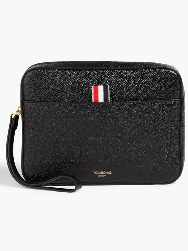 Tom Brown Logo Leather Clutch Black - THOM BROWNE - BALAAN 2