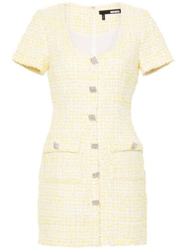 Rotate Birger Christensen Yellow Short-Sleeve Dress With Sequins - ROTATE - BALAAN 1