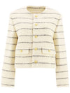 Women's Chasseur Striped Tweed Jacket Ivory - CELINE - BALAAN 1