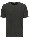 24/1 Jersey Garment Dyed Logo Short Sleeve T-Shirt Black - CP COMPANY - BALAAN 3