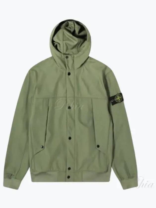 Light Soft Shell R E Dye Technology In Recycled Polyester Hooded Jacket Green - STONE ISLAND - BALAAN 2