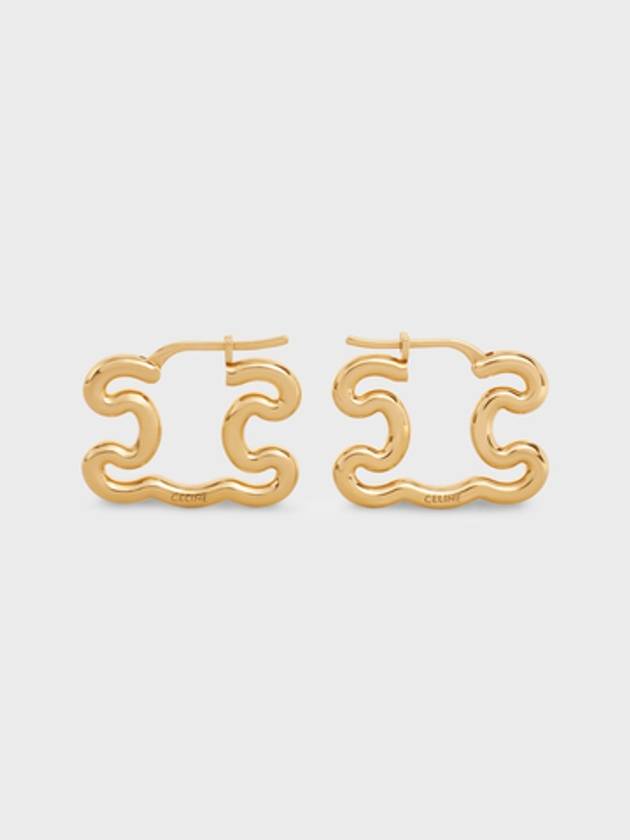 Triomphe Frame Large Earrings Gold - CELINE - BALAAN 3