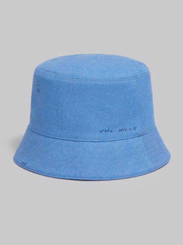 Embroidered Logo Denim Bucket Hat Blue - MARNI - BALAAN 2