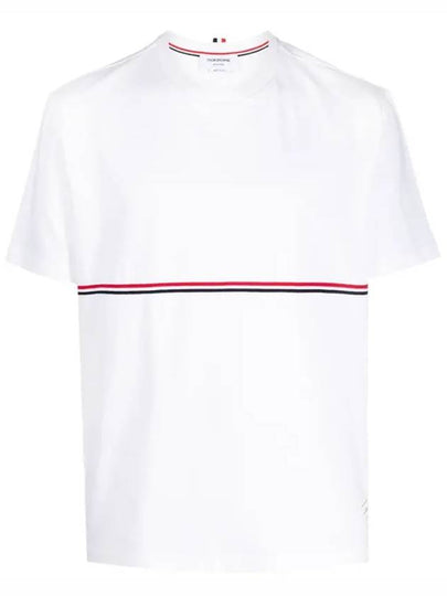 Midweight Jersey Short Sleeve T-Shirt White - THOM BROWNE - BALAAN 2