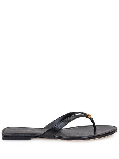 Capri Logo Plaque Flip Flops Black - TORY BURCH - BALAAN 2