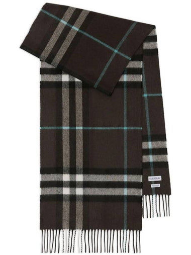 Check Fringe Cashmere Scarf Brown - BURBERRY - BALAAN 1