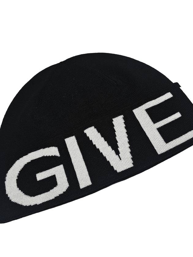 Logo Wool Beanie Black - GIVENCHY - BALAAN 4