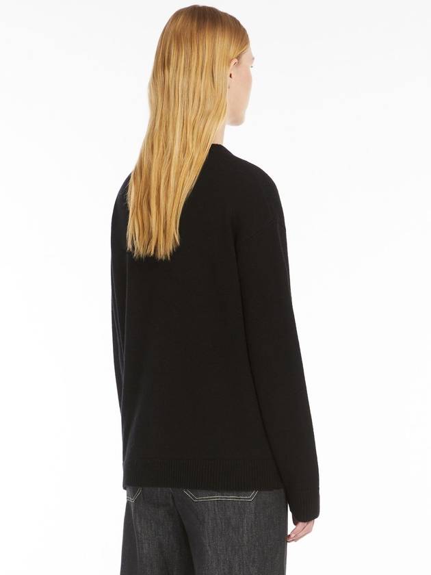 Kassel Logo Wool Cashmere Knit Top Black - S MAX MARA - BALAAN 4