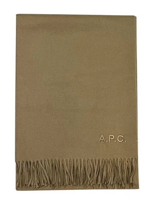 Signature Embroidered Logo Wool Muffler Camel - A.P.C. - BALAAN 2