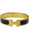 Clic H Bracelet Gold Noir - HERMES - BALAAN 2