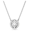 Una Crystal Round Cut Necklace White Silver - SWAROVSKI - BALAAN 3