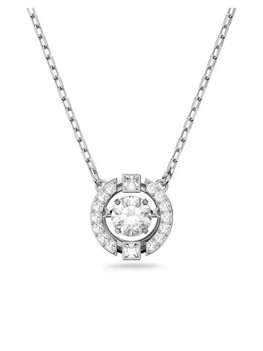 Una Crystal Round Cut Necklace White Silver - SWAROVSKI - BALAAN 2