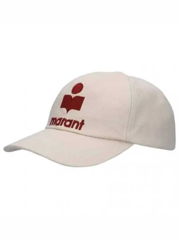 Tyron Logo Cotton Ball Cap Ecru Red - ISABEL MARANT - BALAAN 2