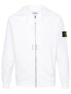 Men's Garment Dyed Malfile Zip Up Hoodie White - STONE ISLAND - BALAAN 2