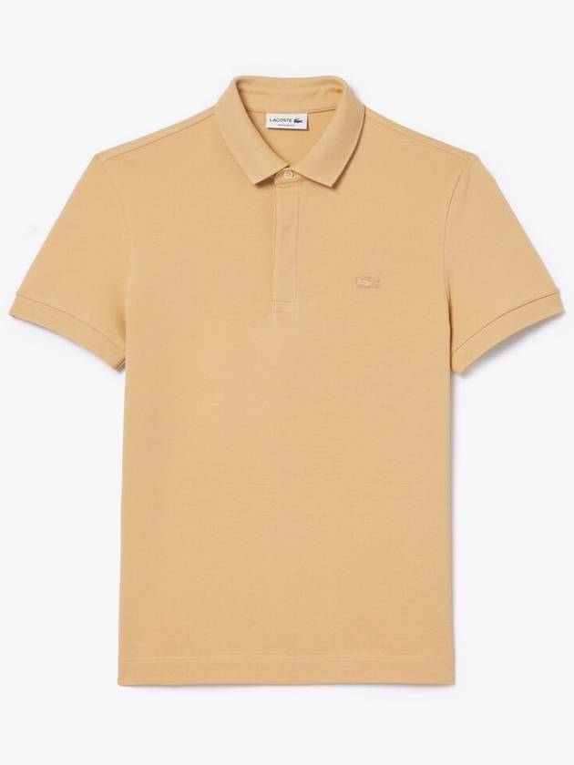 Men's Paris Regular Fit Stretch Cotton Pique Short Sleeve Polo Shirt Beige - LACOSTE - BALAAN 2