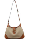 Aphrodite Large Canvas Shoulder Bag Beige Brown - GUCCI - BALAAN 5