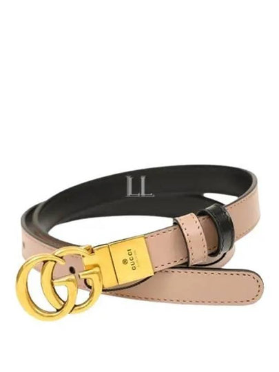 GG Marmont Reversible Thin Belt Pink Black - GUCCI - BALAAN 2