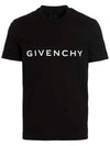 Archetype Logo Print Slim Fit Cotton Short Sleeve T-Shirt Black - GIVENCHY - BALAAN 1