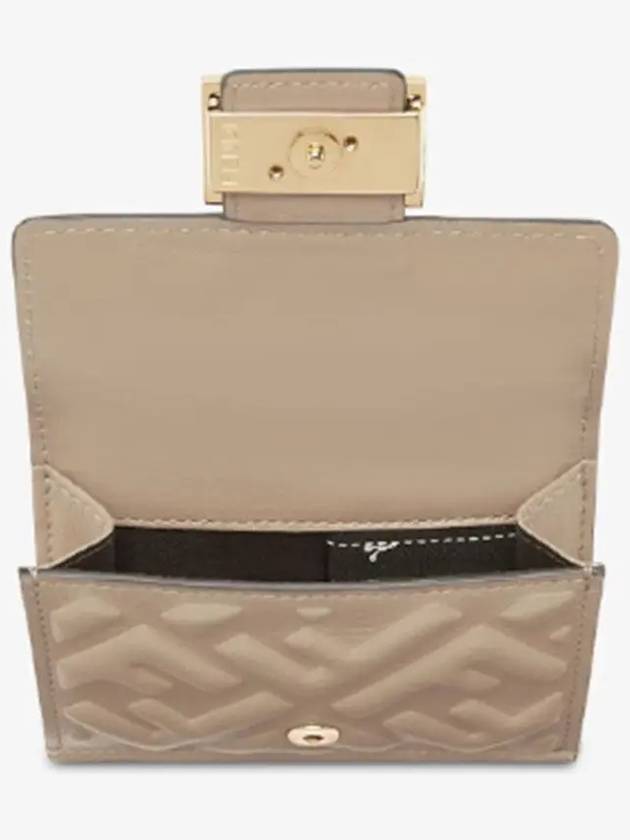 FF Baguette Flap Card Half Wallet Beige - FENDI - BALAAN 3