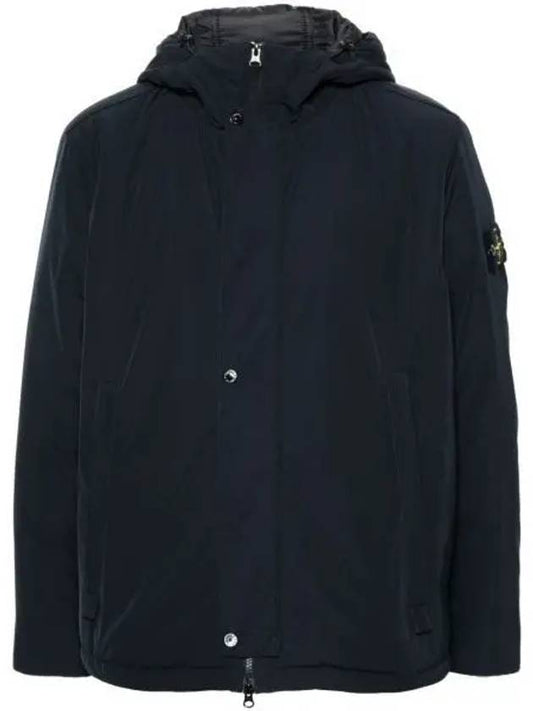 Techno Fabric Hooded Jacket Navy - STONE ISLAND - BALAAN 2