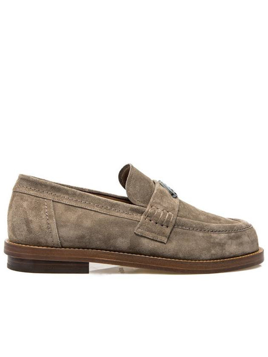 Seal Plaque Suede Loafers Brown - ALEXANDER MCQUEEN - BALAAN 2