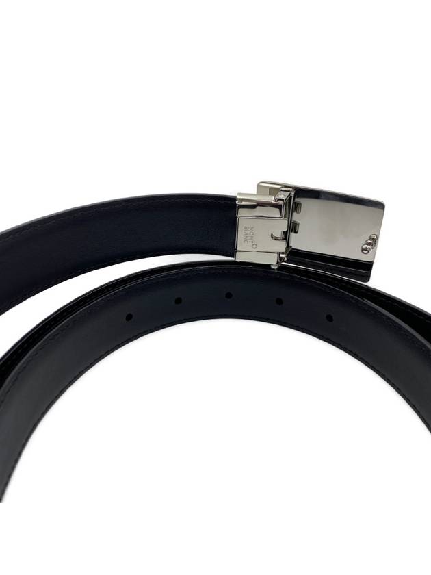 Plate Buckle Saffiano Leather Belt Black - MONTBLANC - BALAAN 3