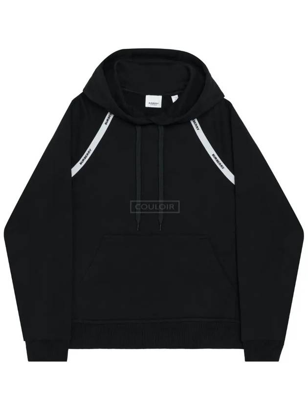 Women's Logo Tape Detail Hooded Top Black - BURBERRY - BALAAN 2