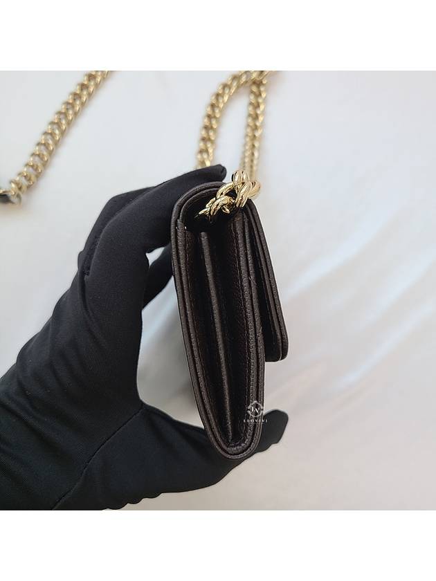 Boy Flap Chain Grained Calfskin Coin Case Gold Black - CHANEL - BALAAN 5